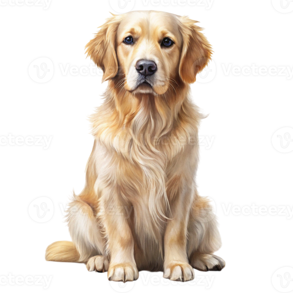 Golden retriever dog sitting png