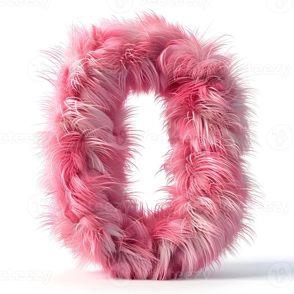 Fluffy Zero A playful and soft depiction of the number zero crafted from fluffy pink fluff adding charm and lightness photo