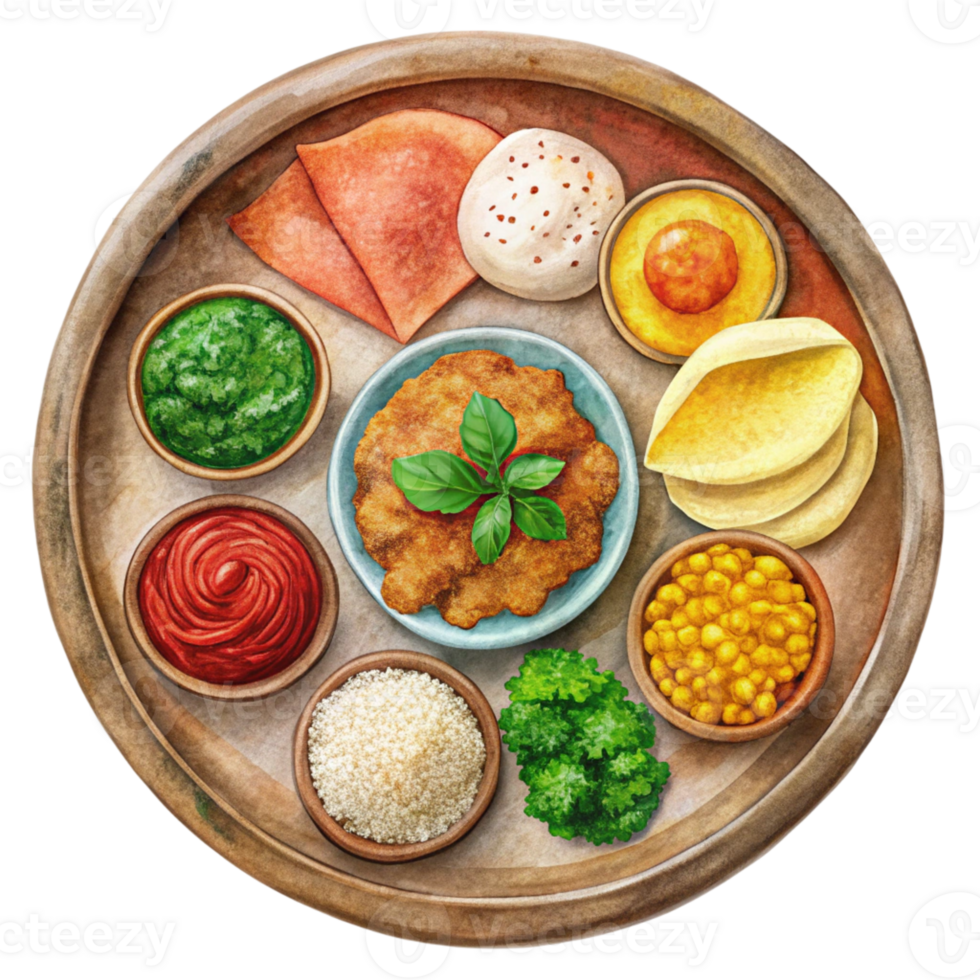 A plate with different types of food on it png