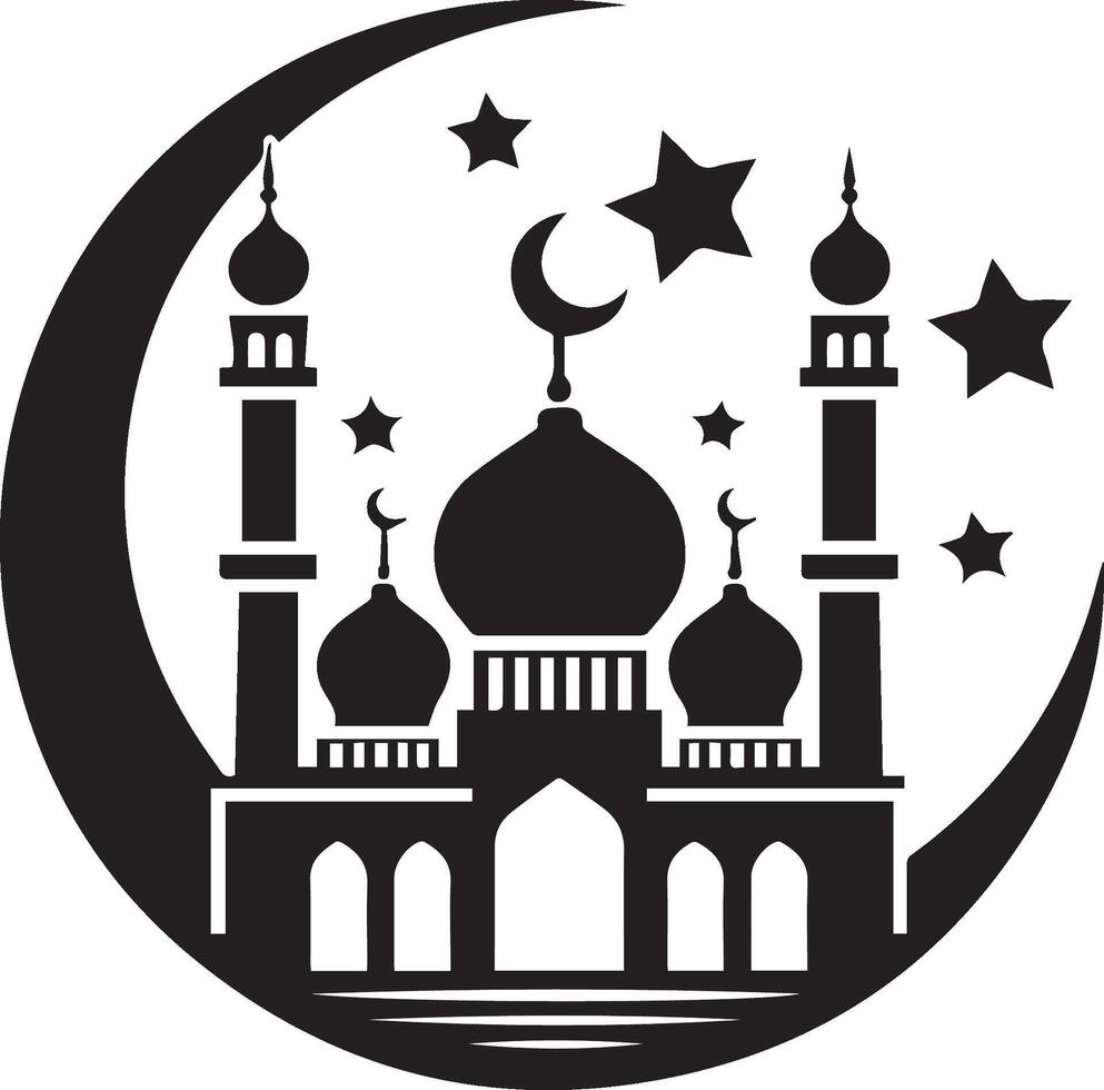 Islamic ,,mosque silhouette illustration vector