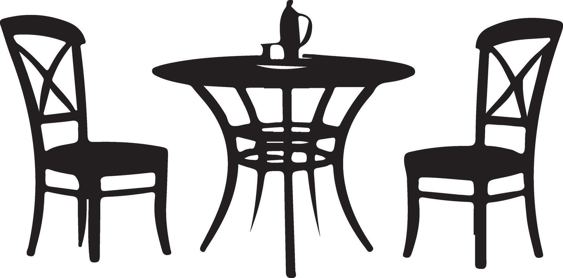 A Black and white classic table silhouette design vector
