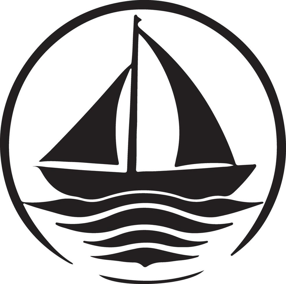 Minimalist sailboat and flag illustration vector