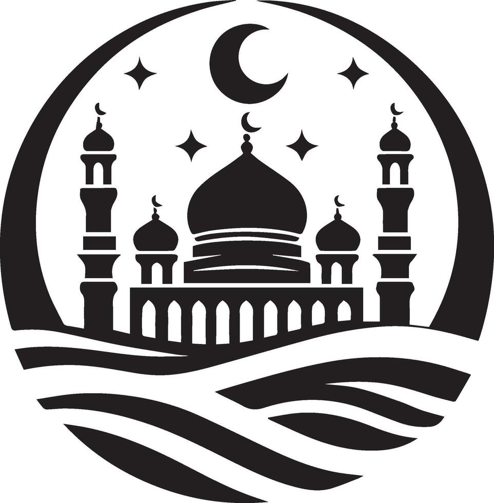 A SIMPLE Islamic mosque illustration vector