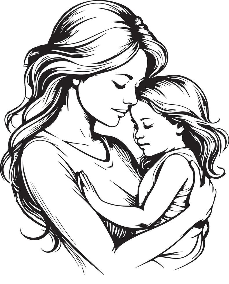 Mother and child illustration vector