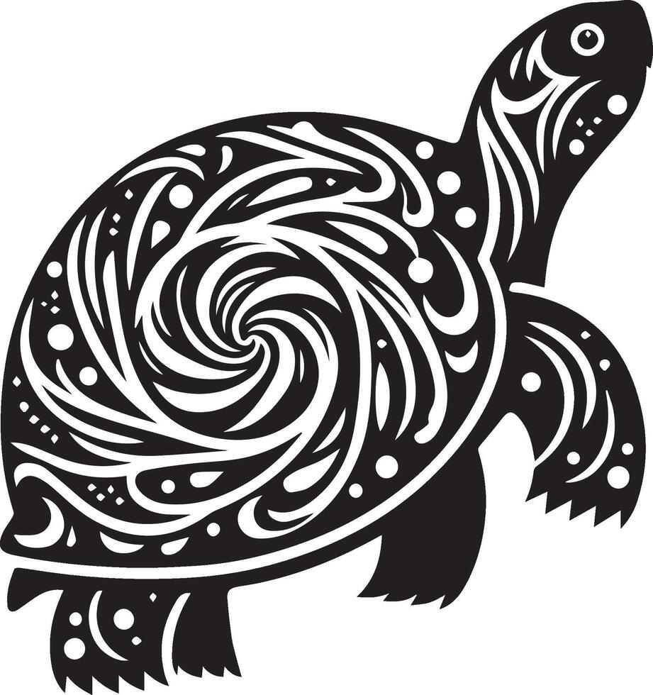 Turtle tattoo design illustration vector