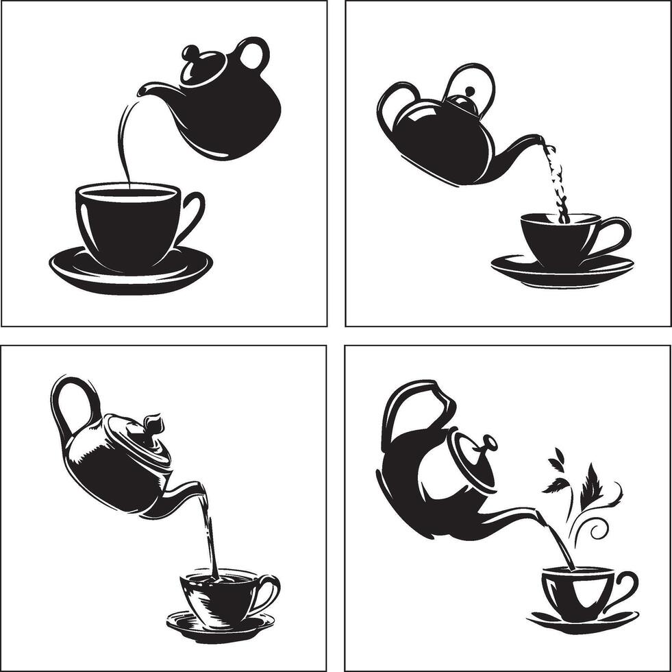 Tea set illustration vector
