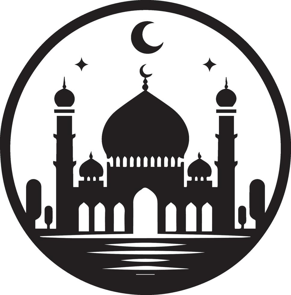 A Islamic mosque silhouette illustration vector