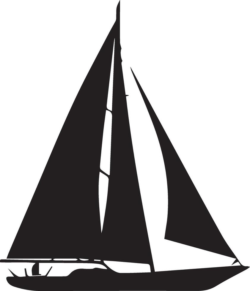 A Minimalist sailboat and flag illustration vector
