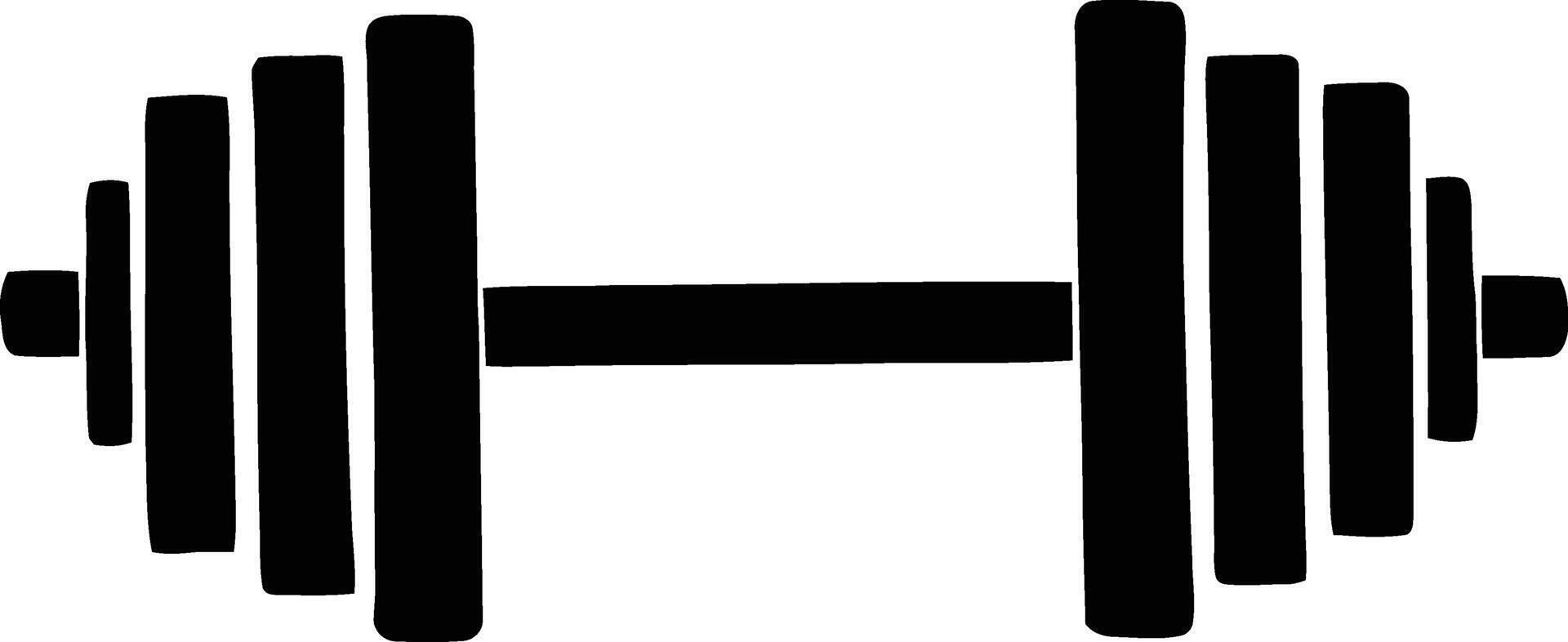 Black and white dumbbell silhouette design vector