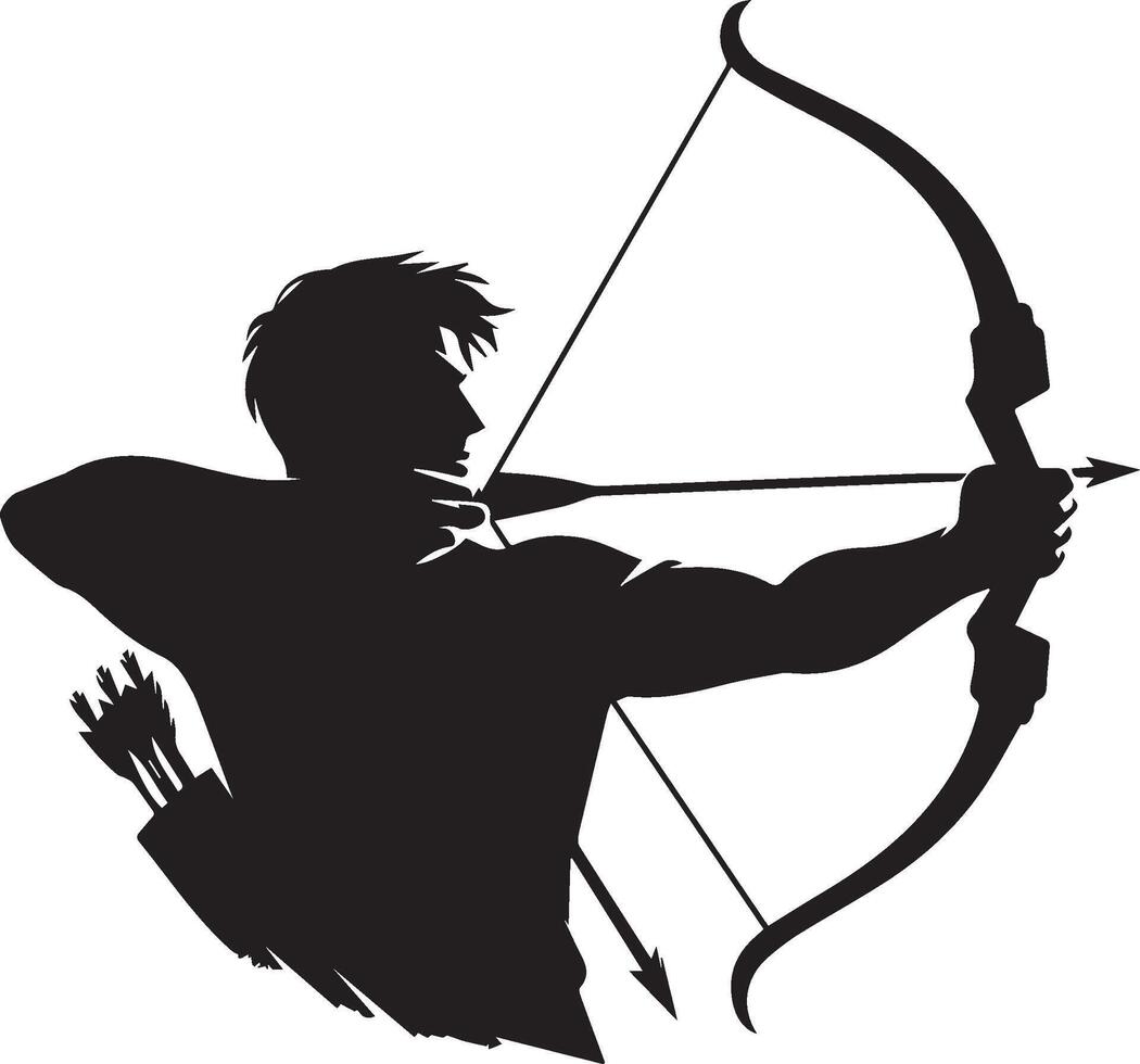 a man with bow and arrow vector