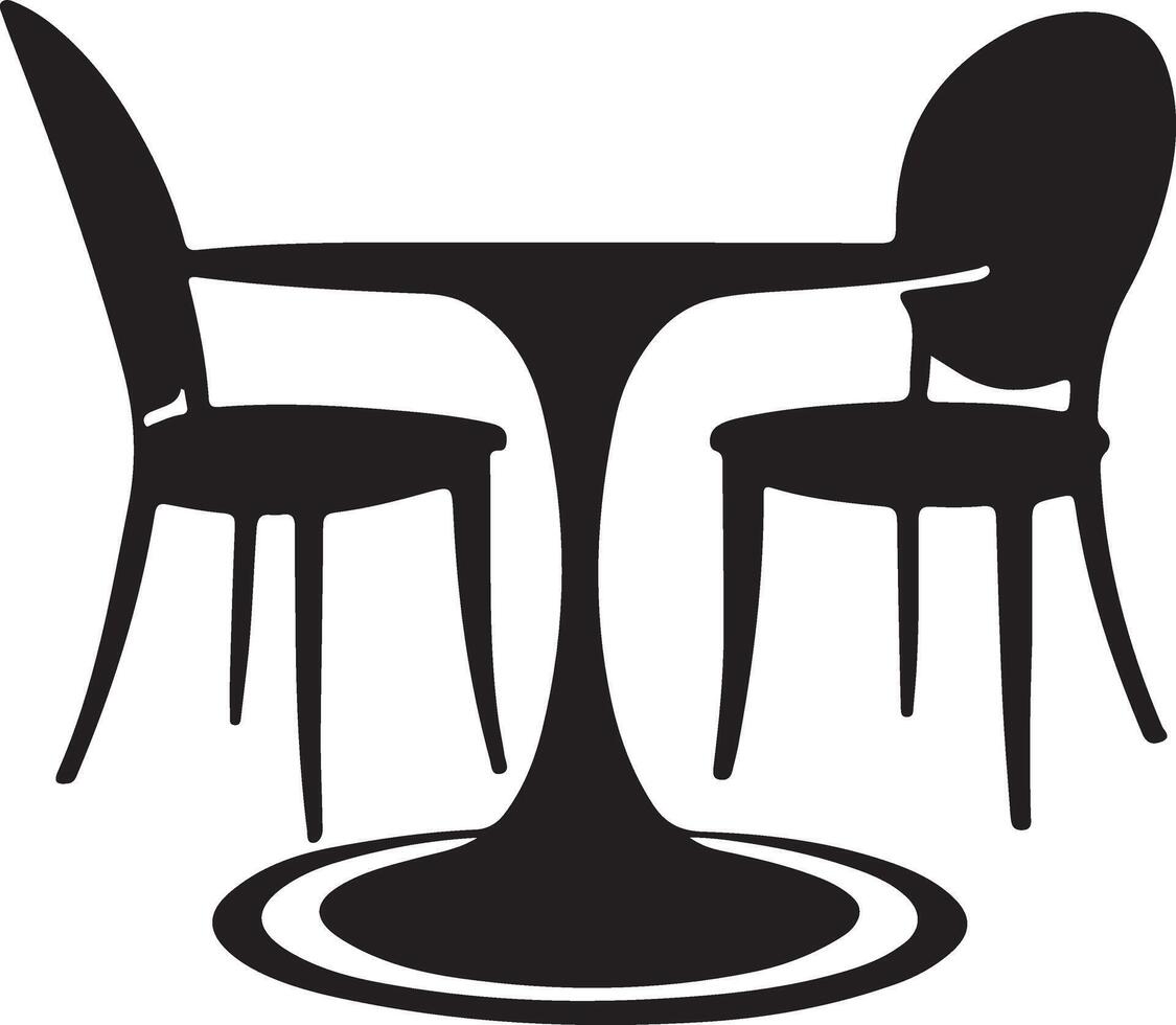 Minimalist table in black and white vector