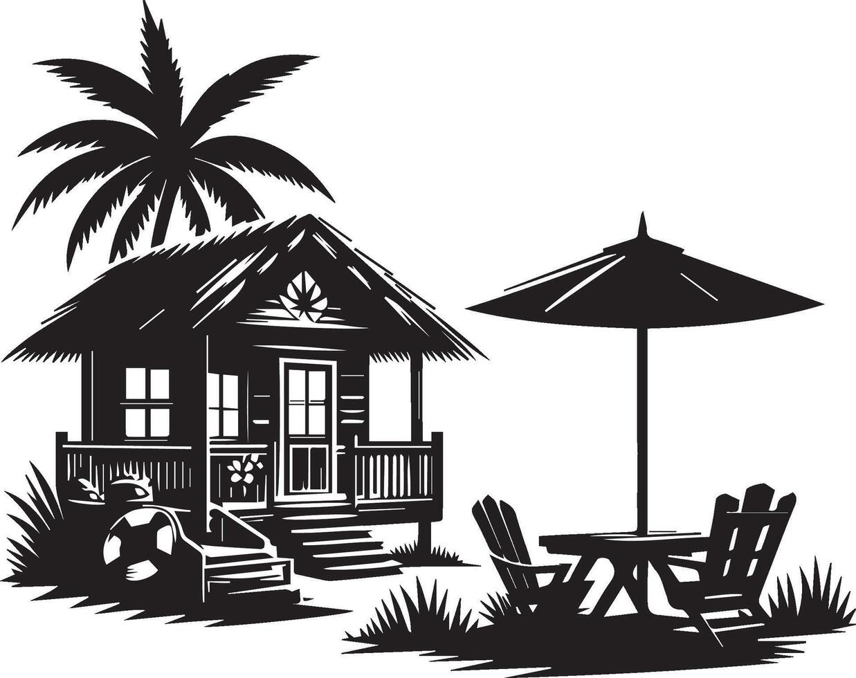 Sea house silhouette design vector