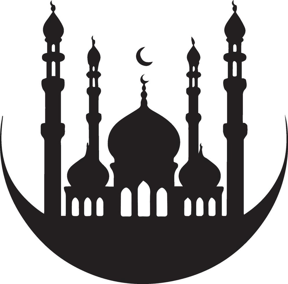 Islamic mosque silhouette illustration design vector