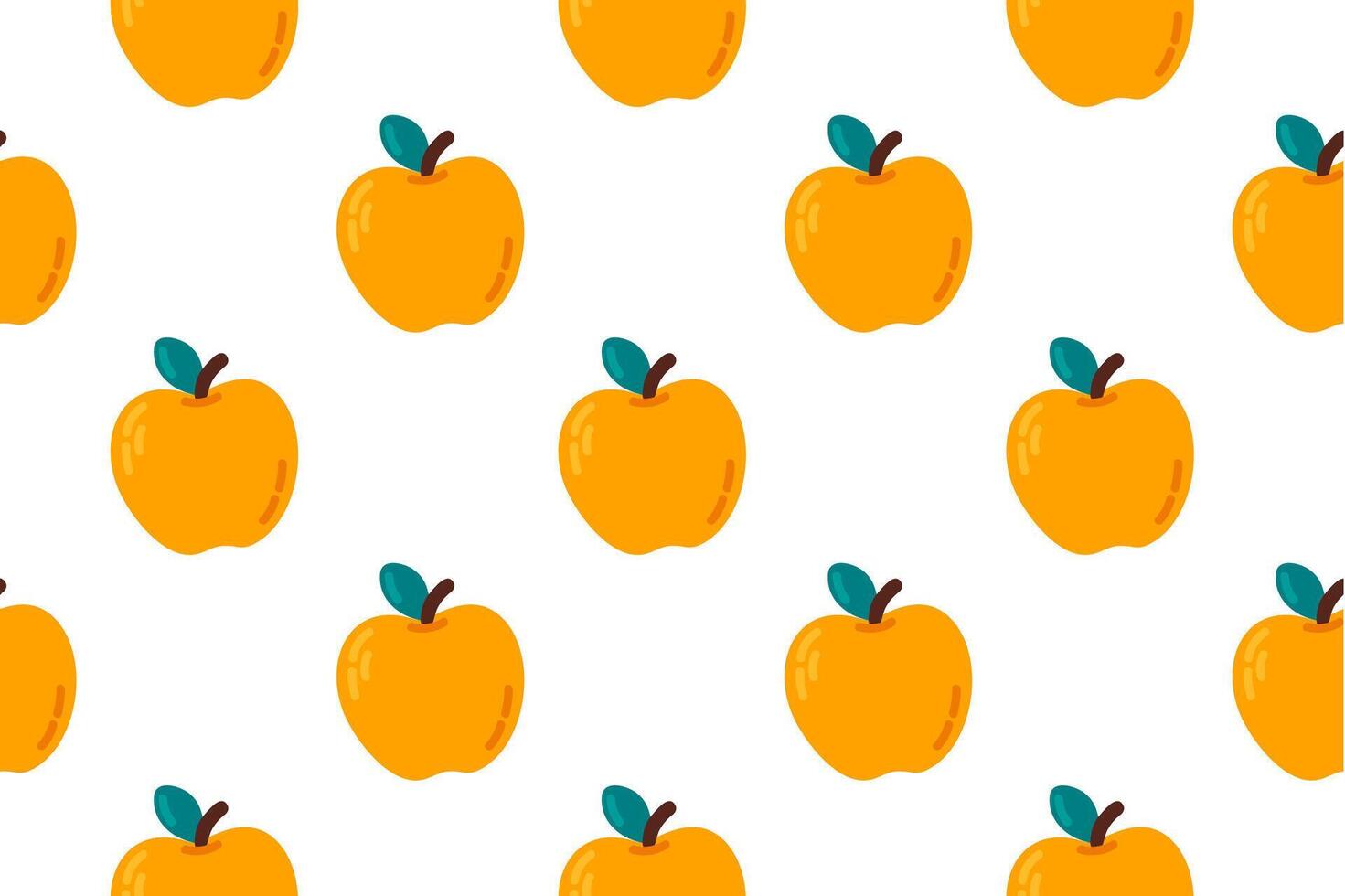 Repeating pattern of yellow apples on white background for nutrition, diet, and healthy lifestyle design themes vector