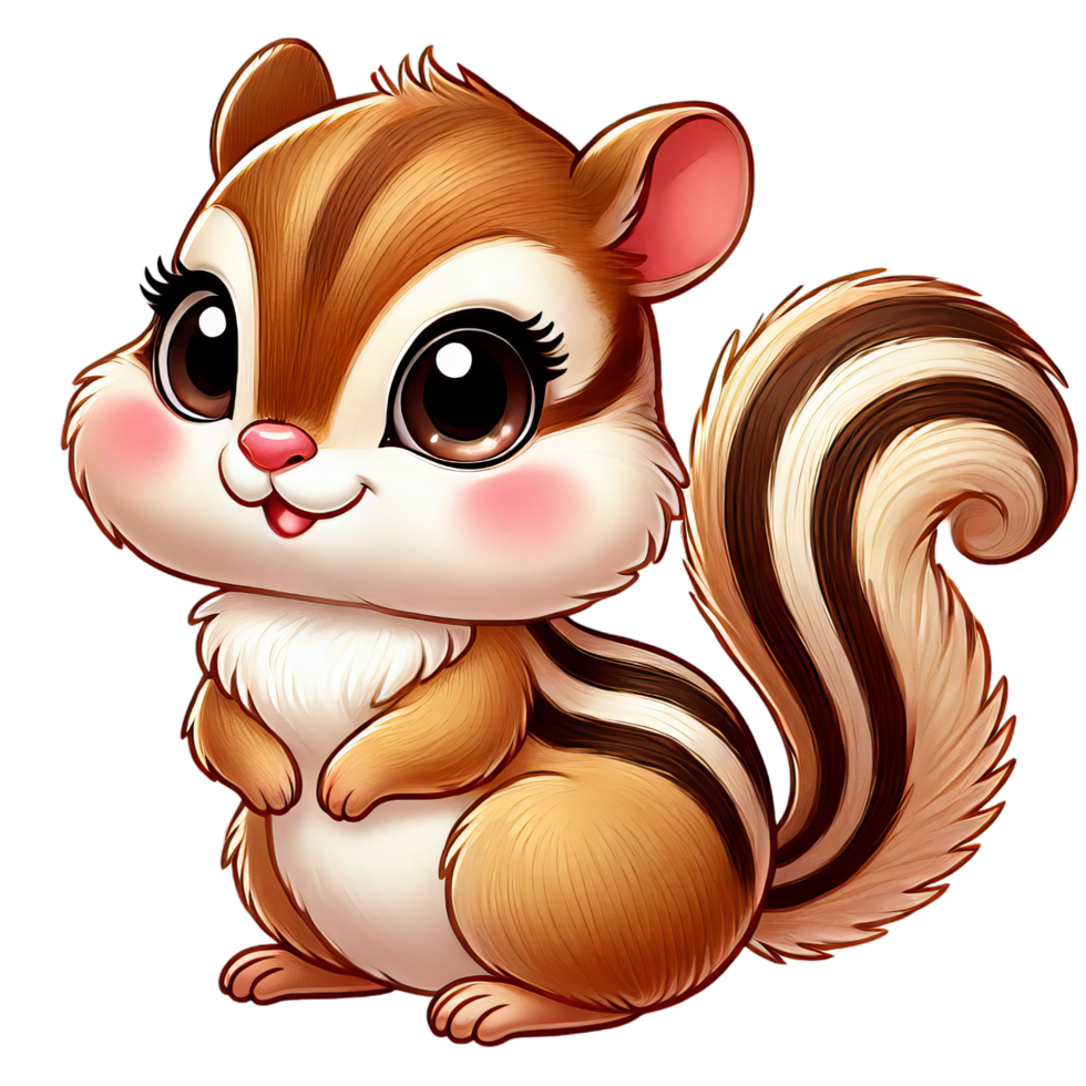A cartoon chipmunk with big eyes and a big nose png
