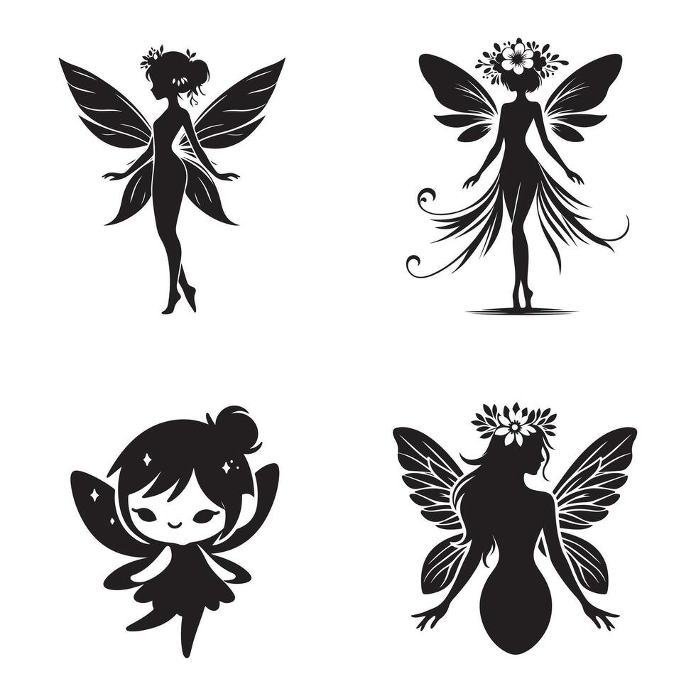 Mystical Fairy with Wings Illustration vector