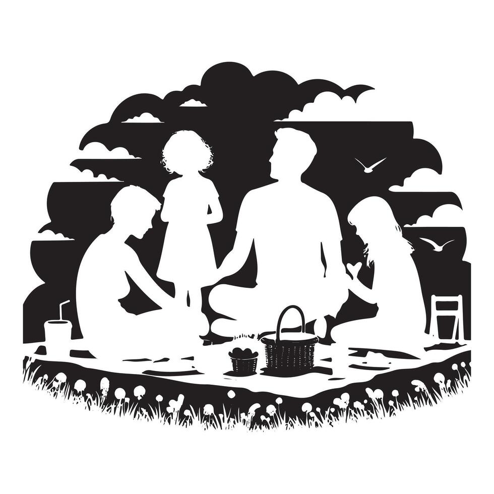 Childhood and Parenthood in Silhouette vector