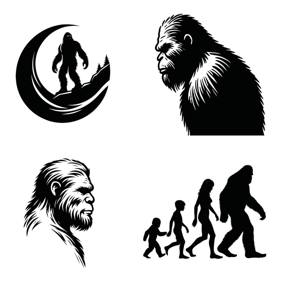 Paranormal Beast Silhouette Cryptid Vibes vector