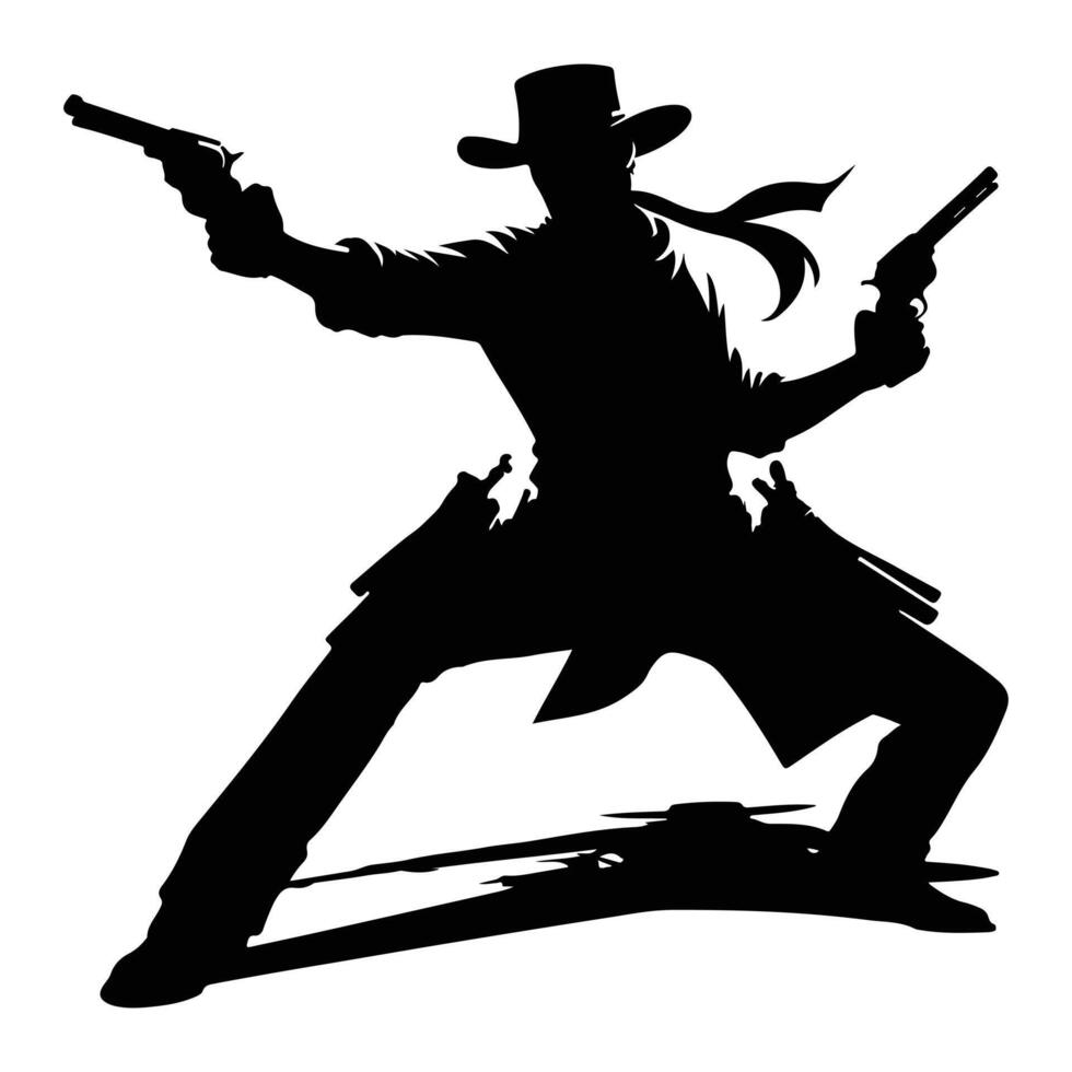 Vintage Cowboy in Classic Western Pose vector