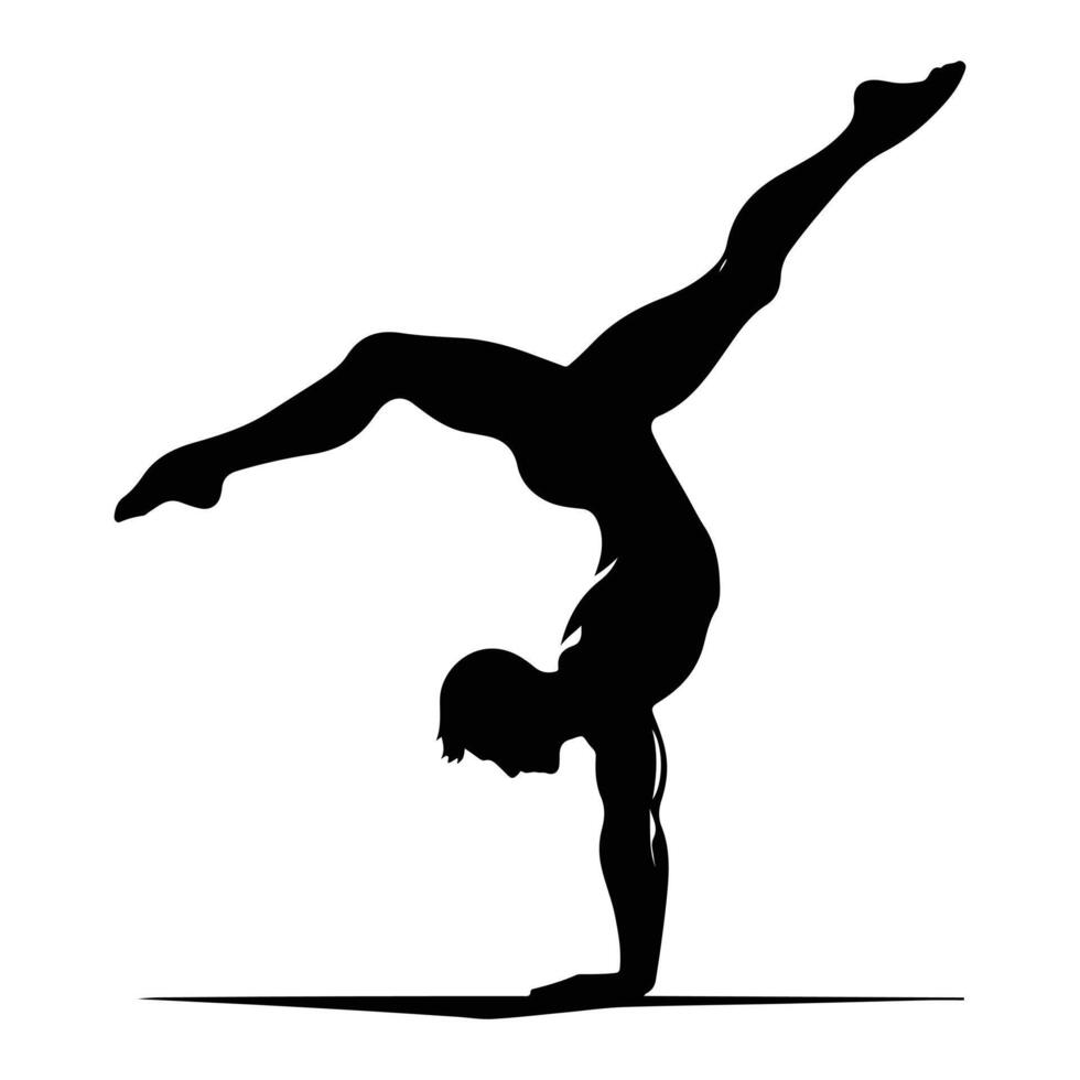 Flexible Athlete in Gymnast Handstand Pose vector
