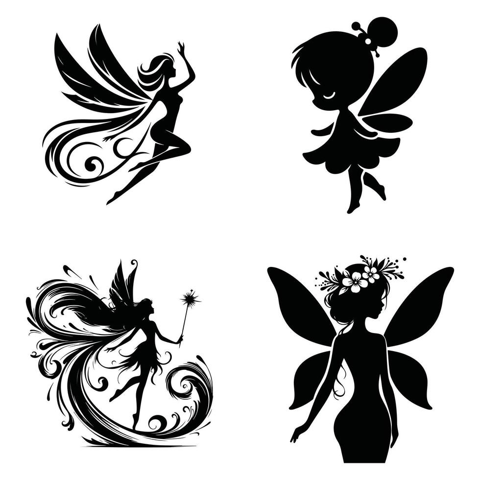 Divine Fantasy Angel with Flowing Wings vector