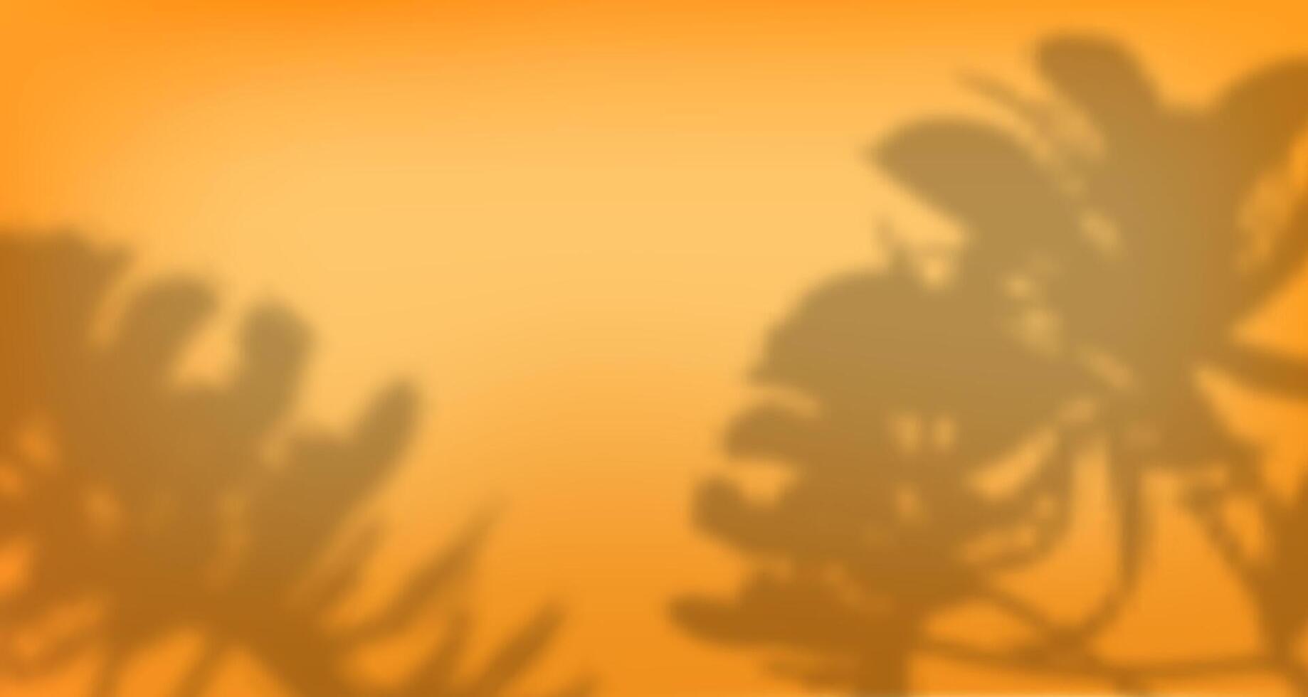 A silhouette of a plant against an orange sky vector