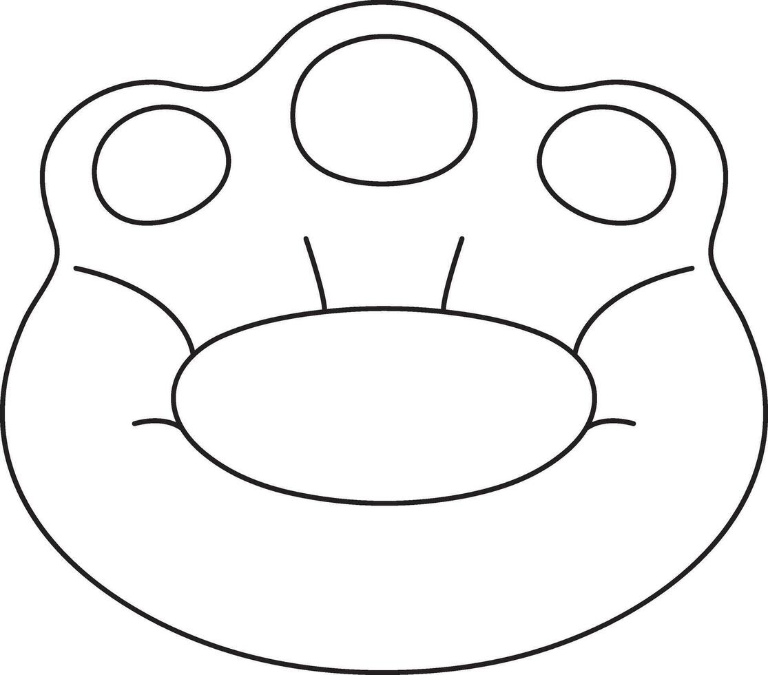 illustration, pet bed, paw-shaped pillow for a cat or dog, simple linear icons, doodle style and hand-drawn sketch isolated on a white background vector