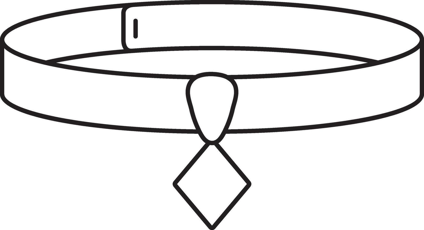 illustration of a leather collar with a medallion for an address, simple linear icons, doodle and sketch style, hand-drawn, isolated on a white background vector