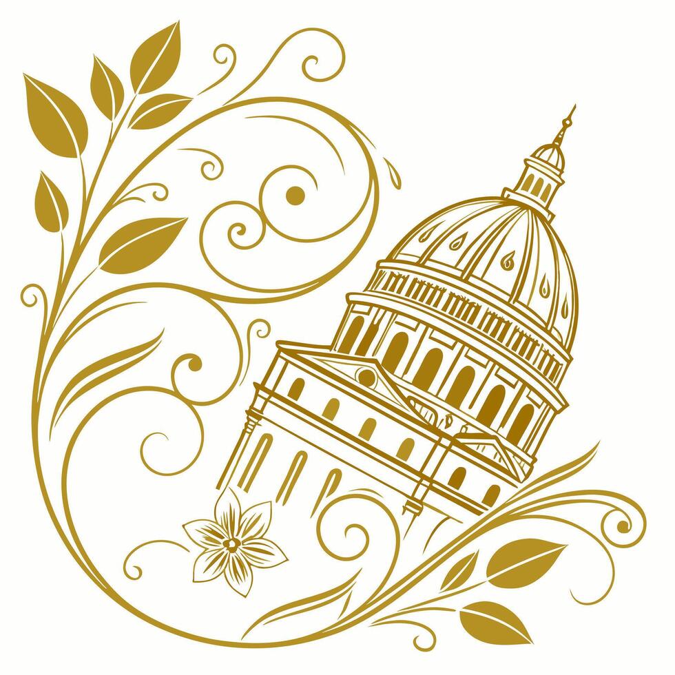 the dome of the capitol building vector