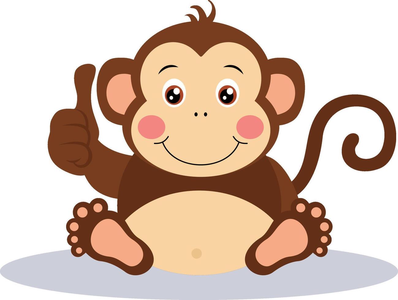 Funny monkey saying everything is okay vector