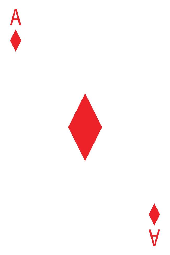 Ace of diamonds card, playing cards vector