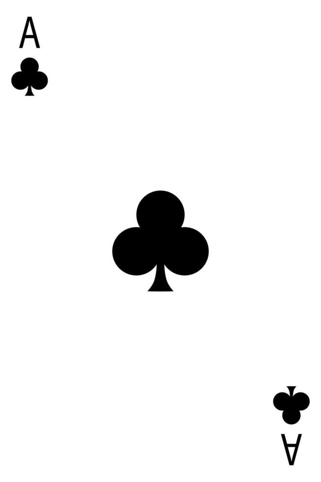 Ace of clubs card, playing cards vector