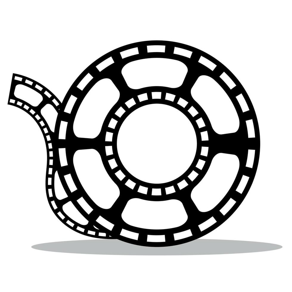 Silhouette of a film reel on a white background vector