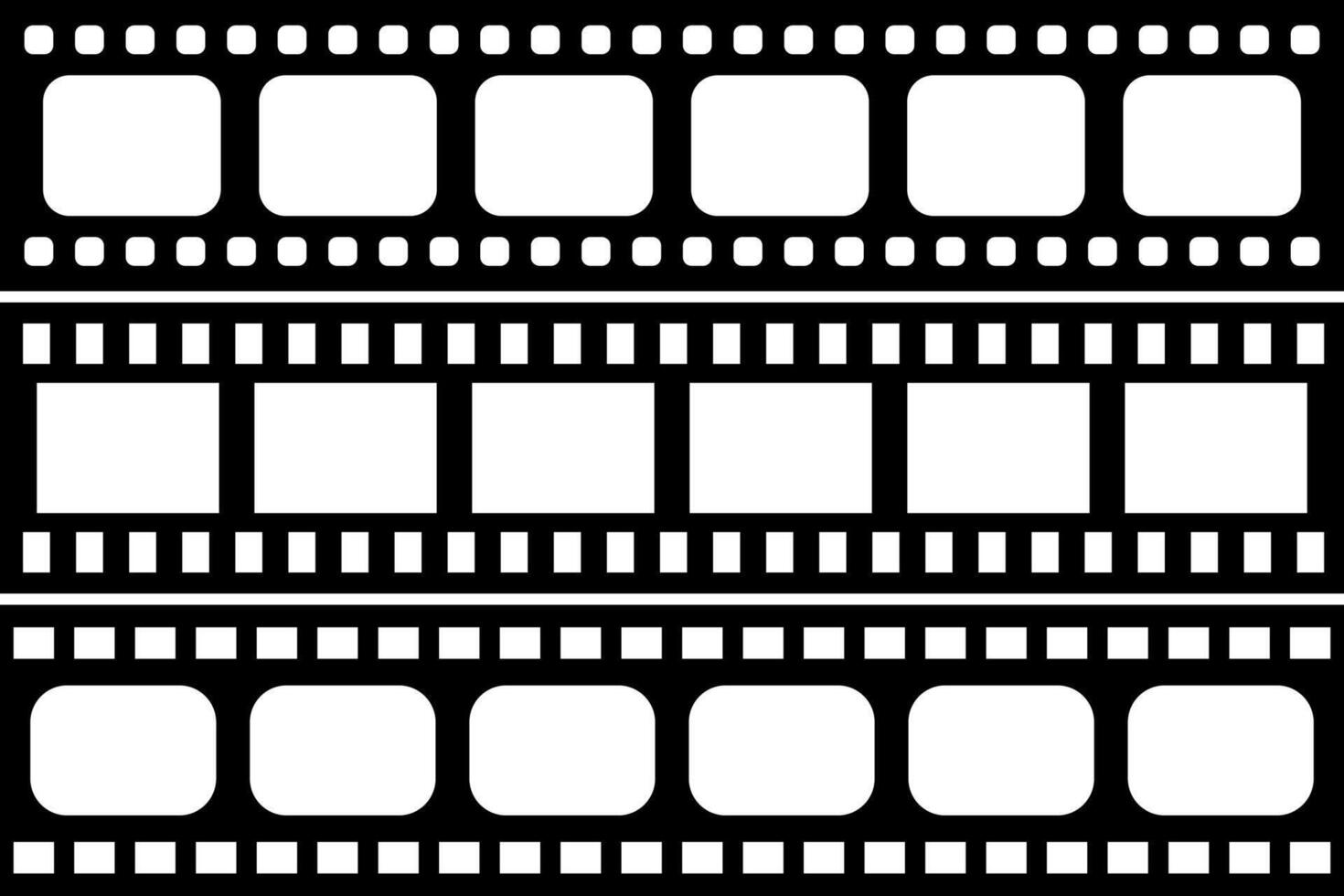 Set of film tapes, cinematography vector