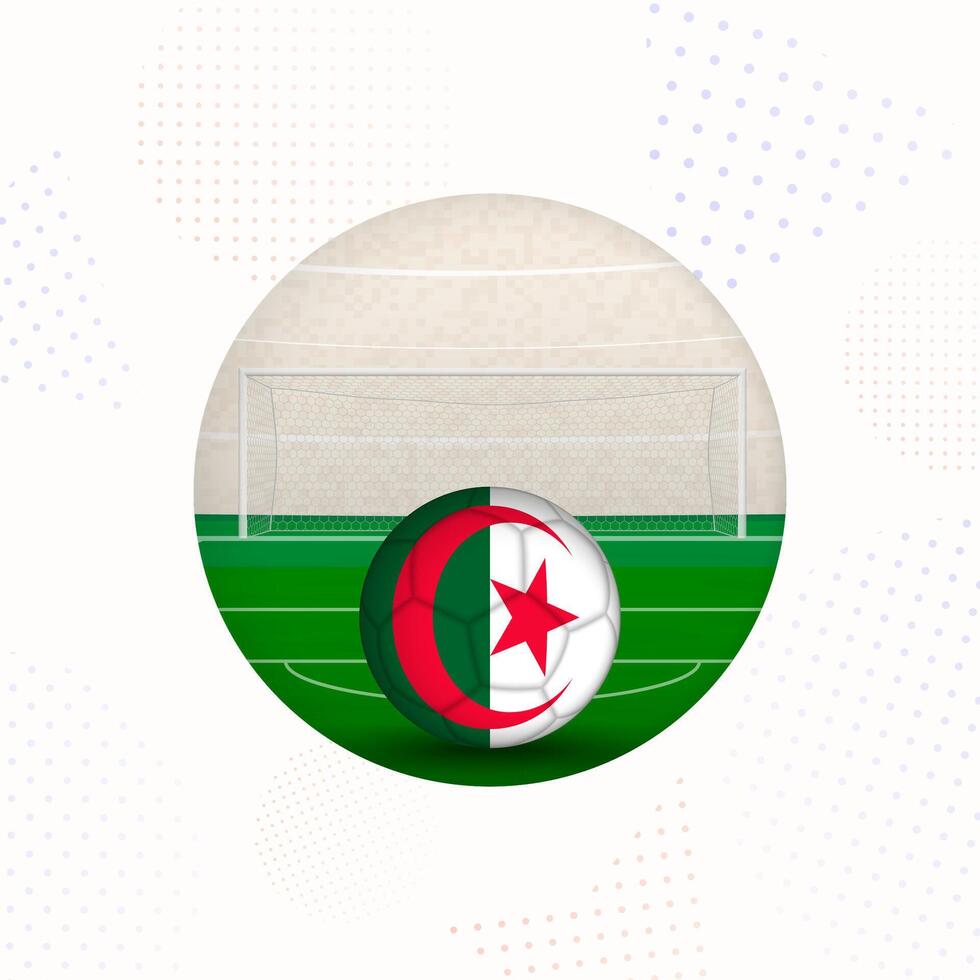 Algeria Flag Football Image for Sports Promotions, Algeria Soccer Ball Ready for Kickoff. vector