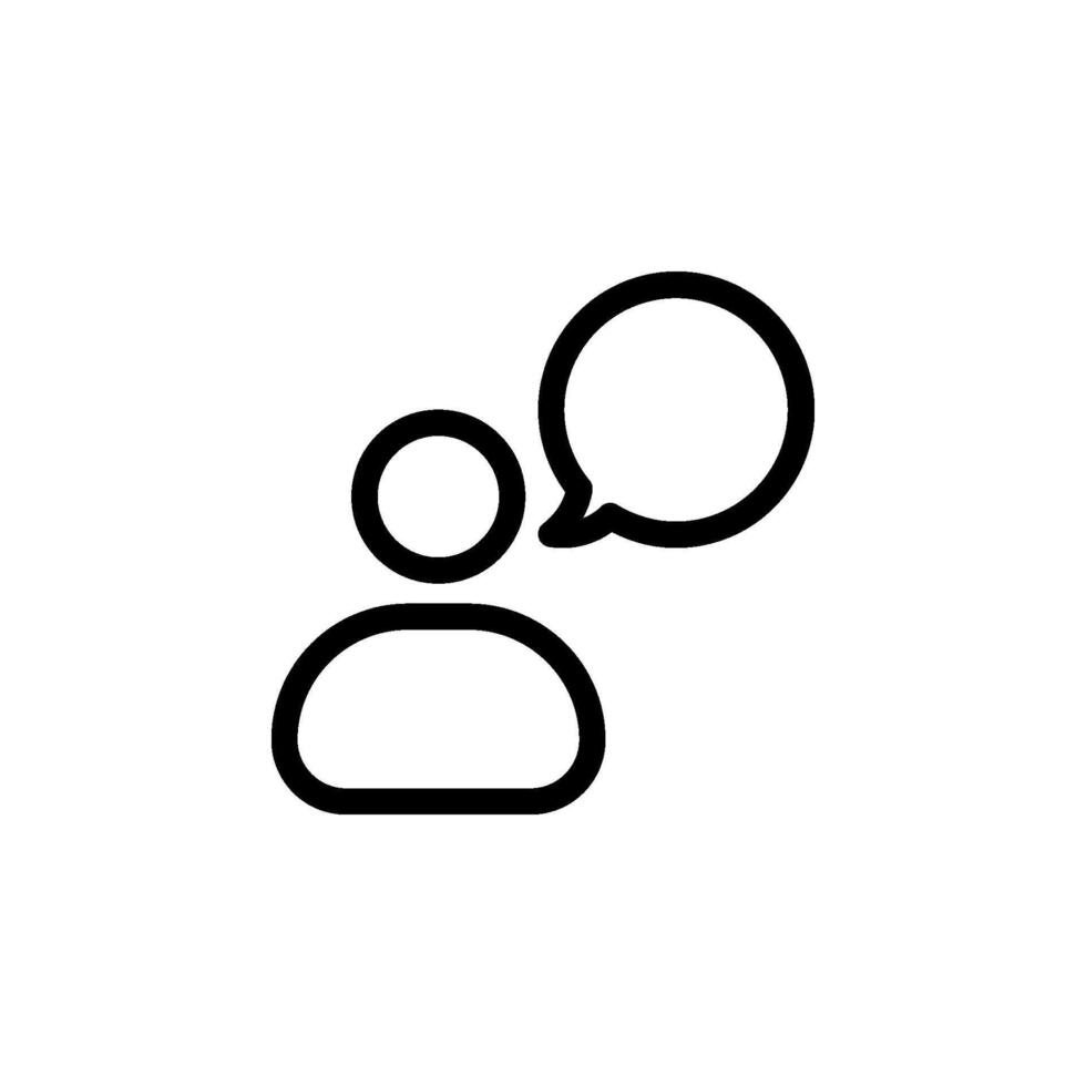 icon depicting a person with a speech bubble, representing communication, conversation, and discussion. illustration, isolated on transparent vector