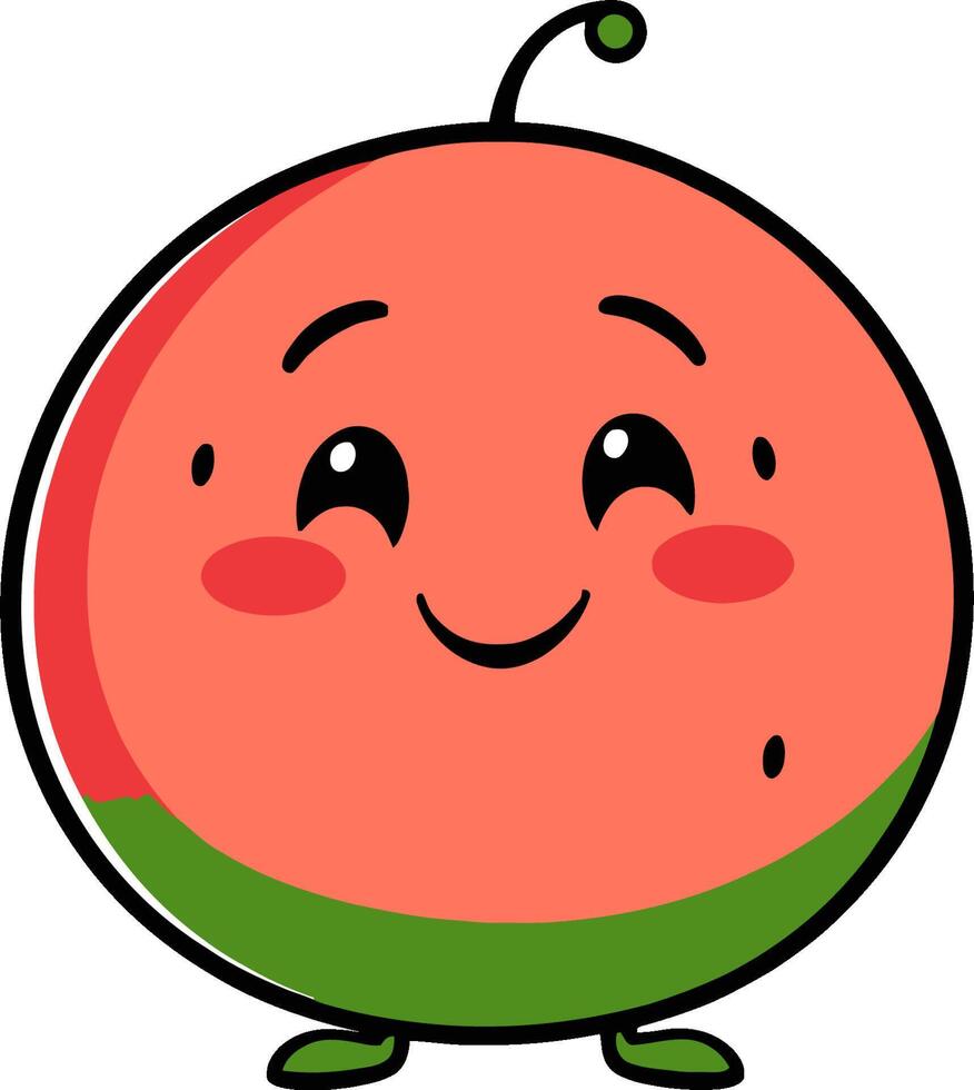 A cartoon watermelon character with a smile vector