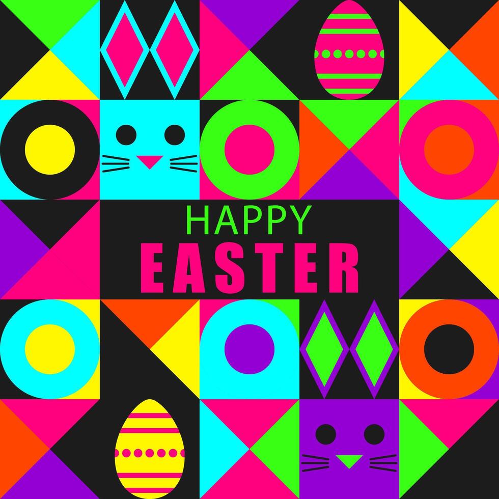 Geometric Easter Banner. Background in Modern Style vector
