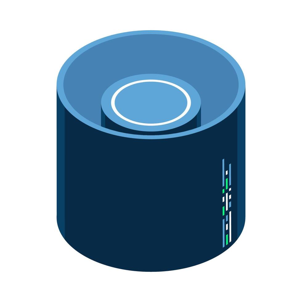 Isometric cloud database. Cloud computing and File cloud storage. Modern technology vector