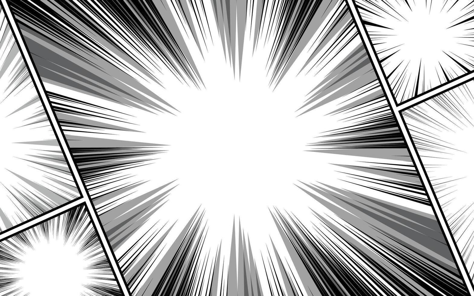 Cartoon comic background set. vector