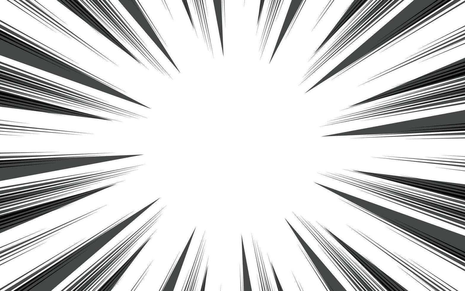 Manga radial speed lines for comic effects. Motion action focus flash strip lines and style for classic anime comic books. vector