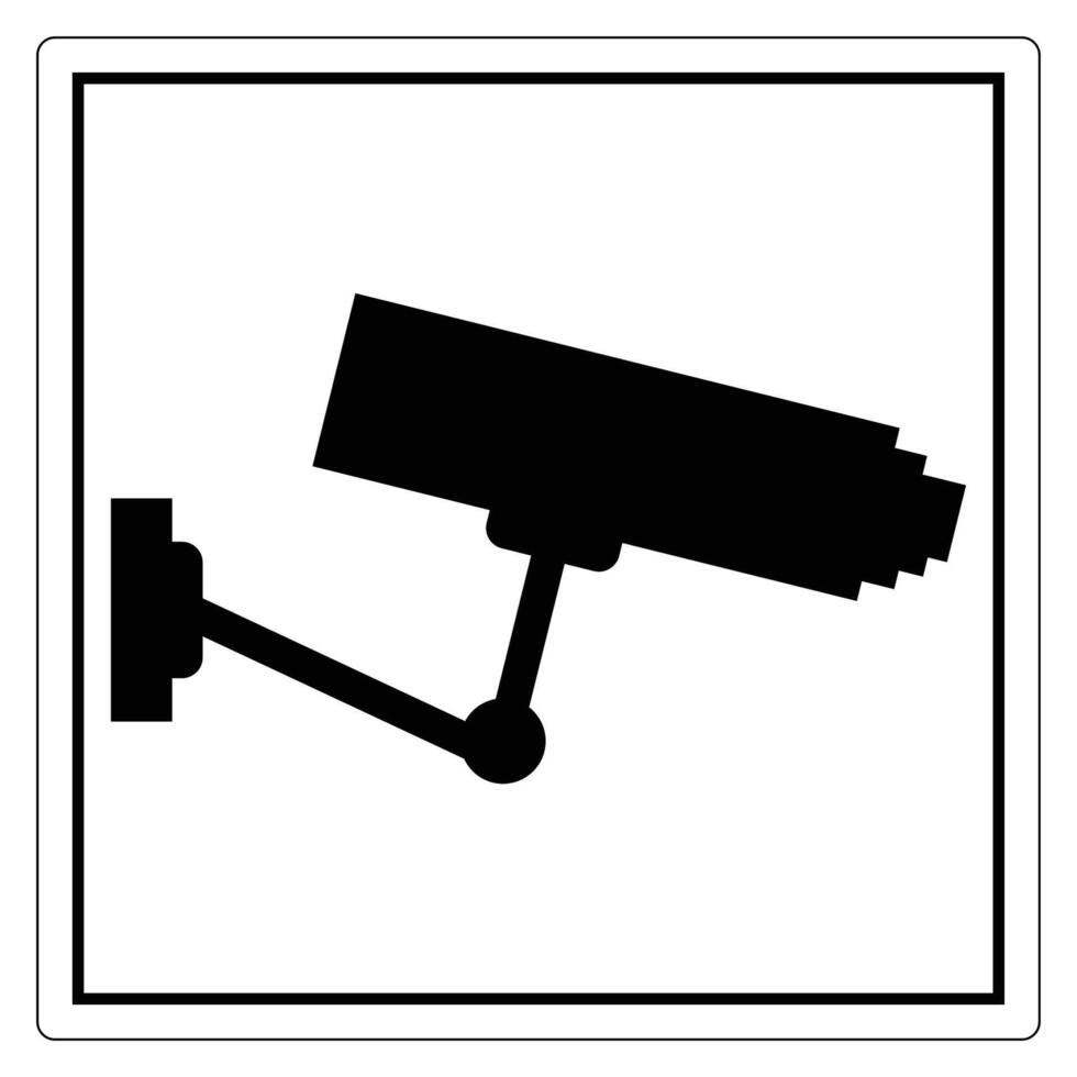 Surveillance Camera Icon in Simple Black and White Design for Security and Monitoring Systems vector