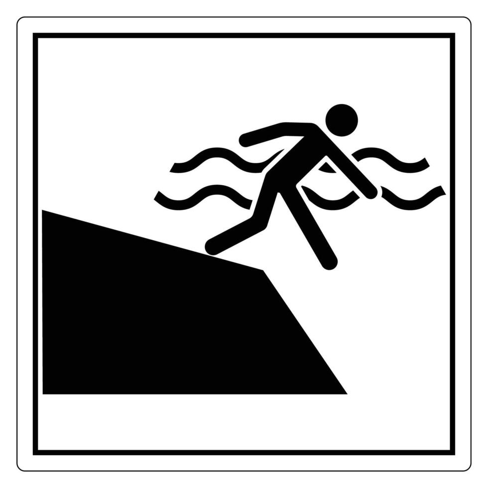 Caution Sign Depicting Danger of Slipping on Wet Surface with Icon of Person Losing Balance vector