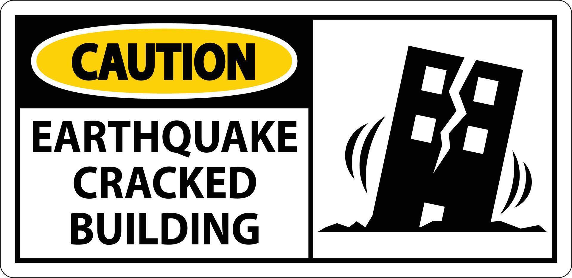 Ground cracks or shifting soil may appear as an early sign of seismic activity. vector
