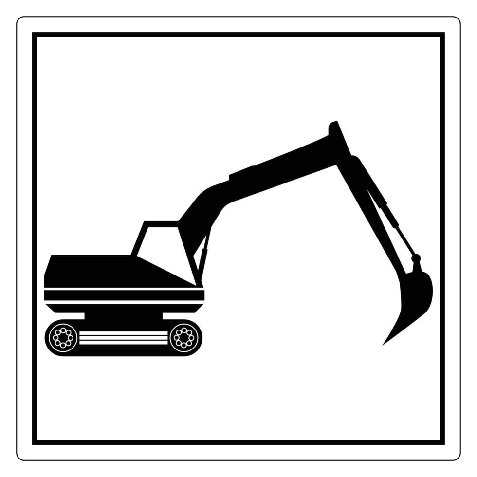 Excavator Heavy Machinery Silhouette for Construction and Engineering Projects Suitable for Various Industries vector