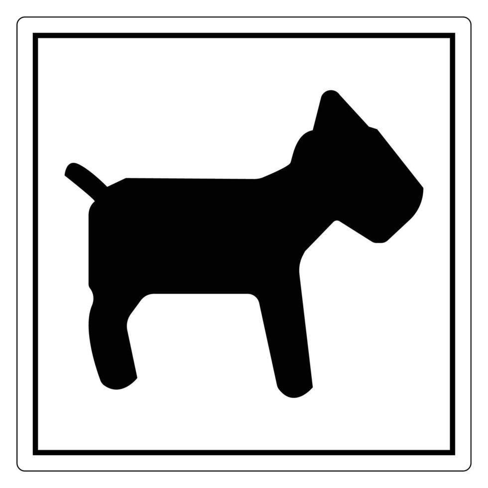 Black Silhouette of a Dog in a Square Frame for Animal Rights, Pets, and Dog-Related Themes vector