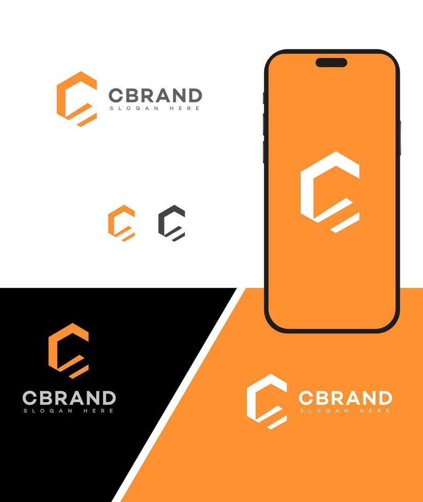 Modern C Brand Logo Design for Mobile App vector