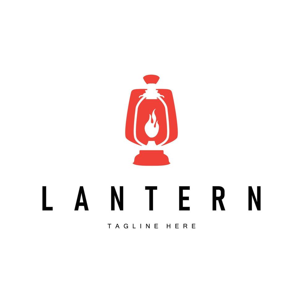 graphic symbol hand drawn logo lantern lamp simple minimalist with antique old concept template vector