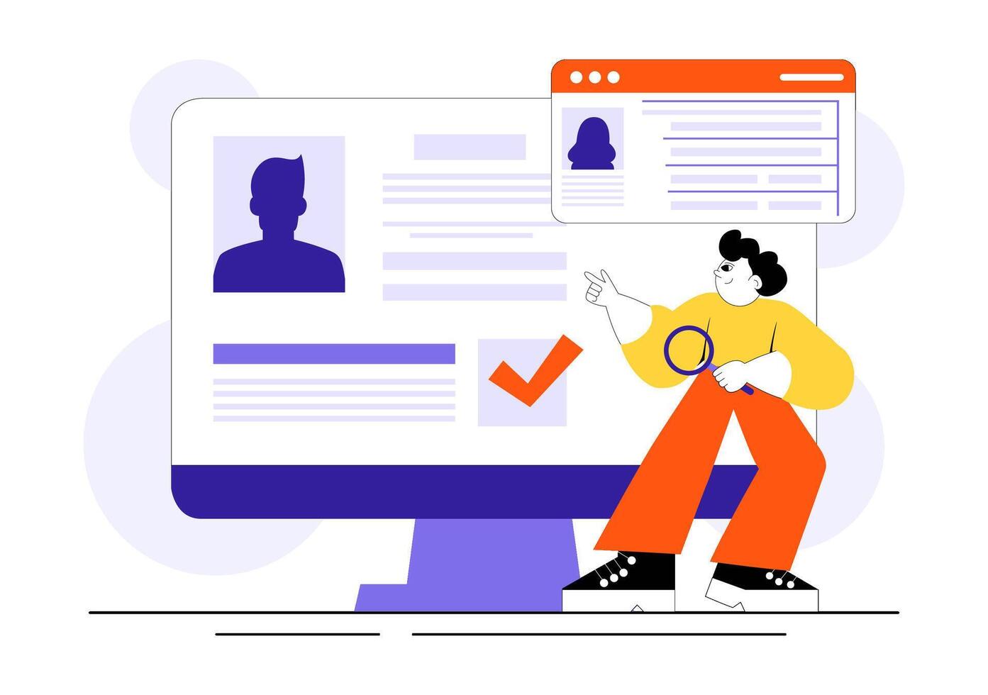 HR Recruitment Process with Candidate Drug and Criminal Record Review vector