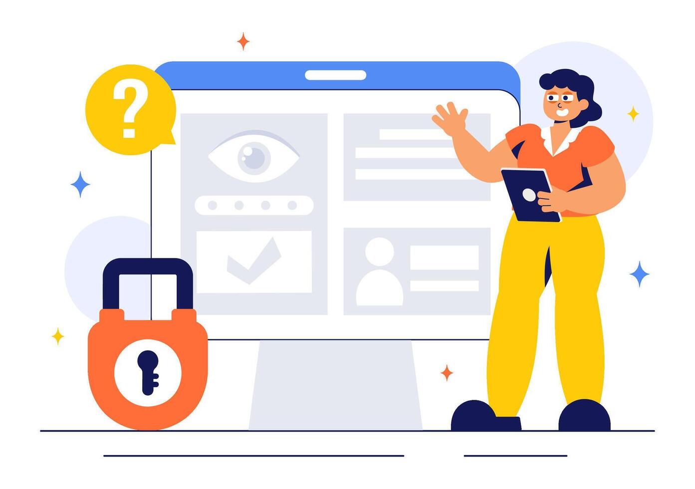 Modern Surveillance Services Illustration Featuring Supervision Tools and Flat Design vector